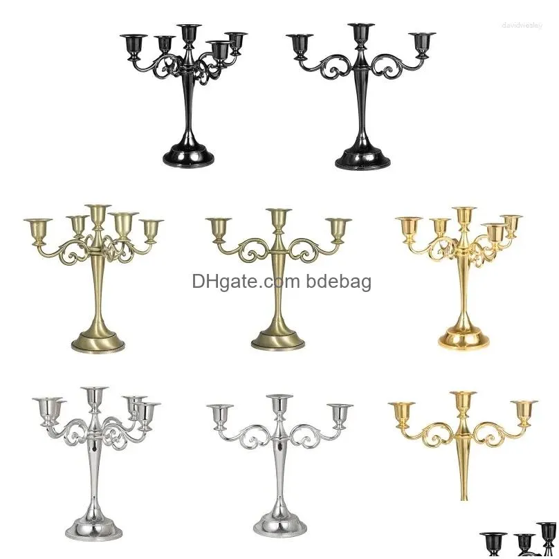candle holders vintage metal holder 3/5 heads candlelight dinner candlestick stands for home wedding party table decoration drop