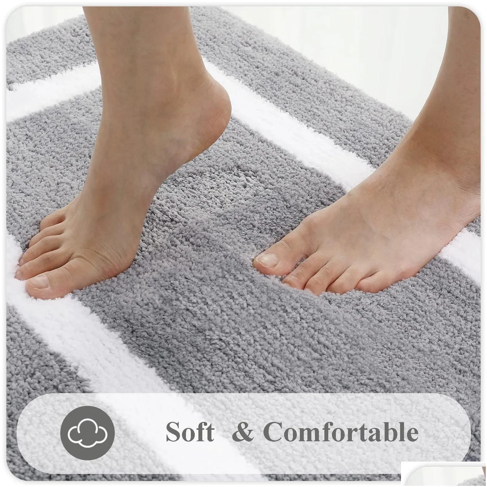 olanly absorbent bath mat bathroom rug shower pad non-slip bedroom foot carpet soft thick living room plush doormat floor decor 240125
