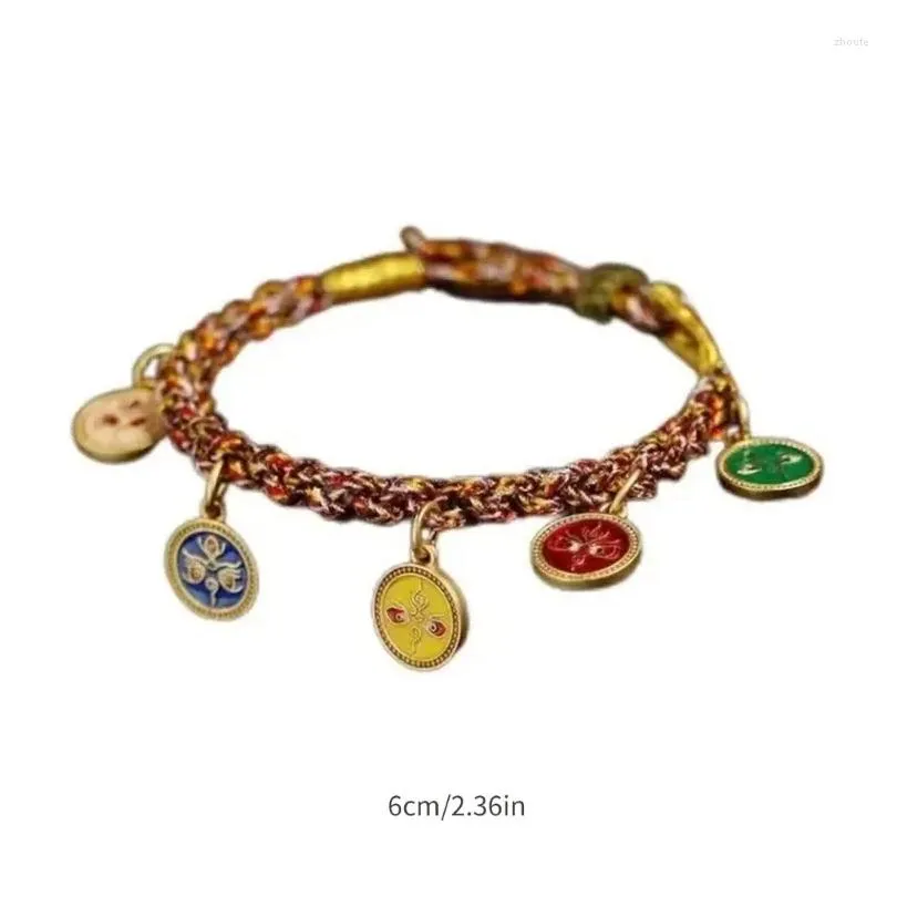 Charm Bracelets Stylish Handwoven Wristband Traditional Tibetan Hand Rope Colorful Bracelet 264E