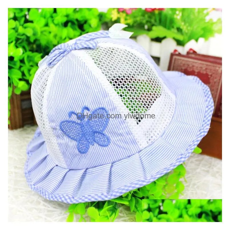 Caps & Hats Baby Cotton Newborn Summer Toddle Sunbonnet Sunhat Butterfly Drop Delivery Baby, Kids Maternity Accessories Dhxrg
