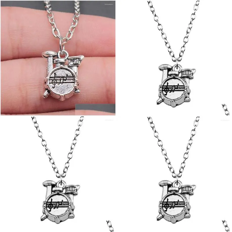 Pendant Necklaces 1pcs Drum Male Necklace Phone Jewelry Materials Handmade Chain Length 43 5cm