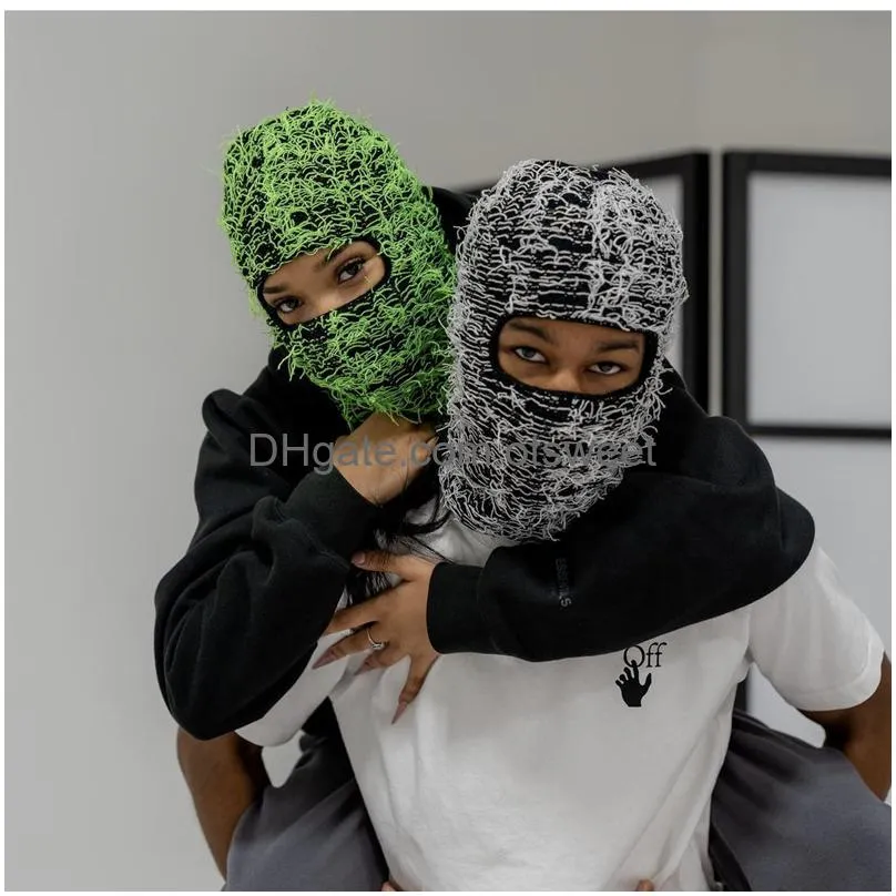 clava died knitted fl face ski mask shiesty camouflage knit fuzzy drop delivery fashion accessories hats scarves gloves caps