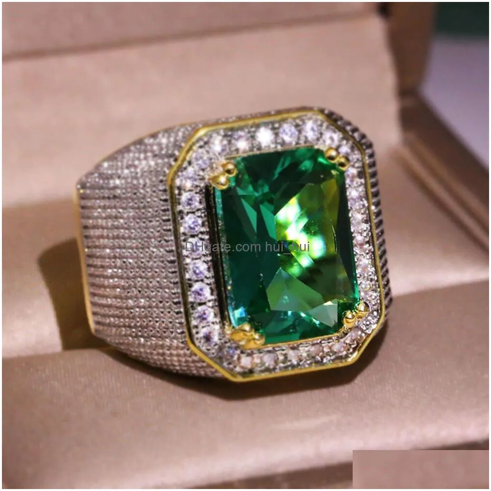 handmade jewelry fashionable green grandmother zircon mens and womens rings