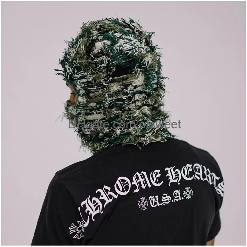 clava died knitted fl face ski mask shiesty camouflage knit fuzzy drop delivery fashion accessories hats scarves gloves caps