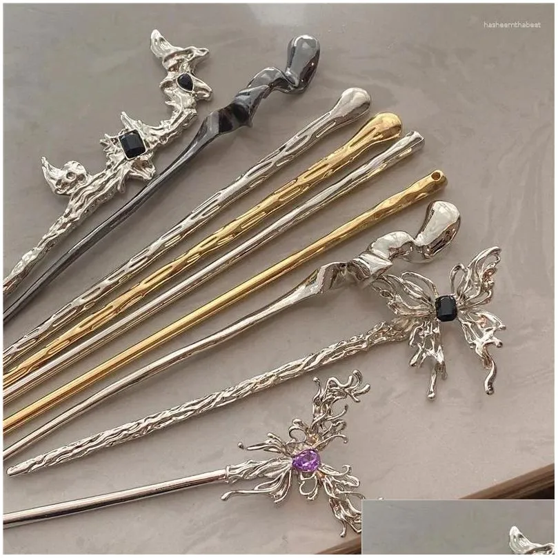 Hair Clips Fashion Butterfly Sticks For Women Metal Clip Pins Minimalist Irregualr Girls Hairpins Bun Maker Headwear