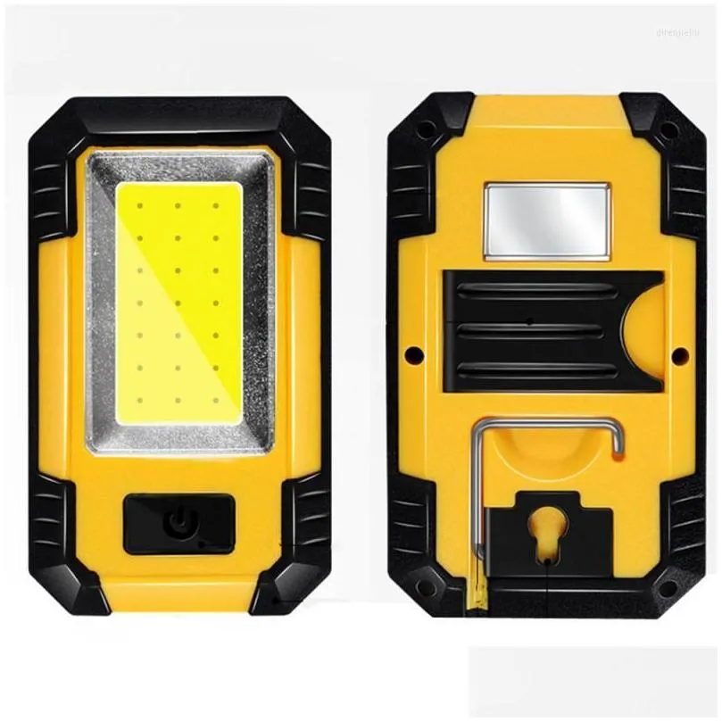 Portable Lanterns Super Bright Camping Light Rechargeable Magnetic Work Lamp 3 Lighting Modes LED Base & Clip Built-in Battery COB