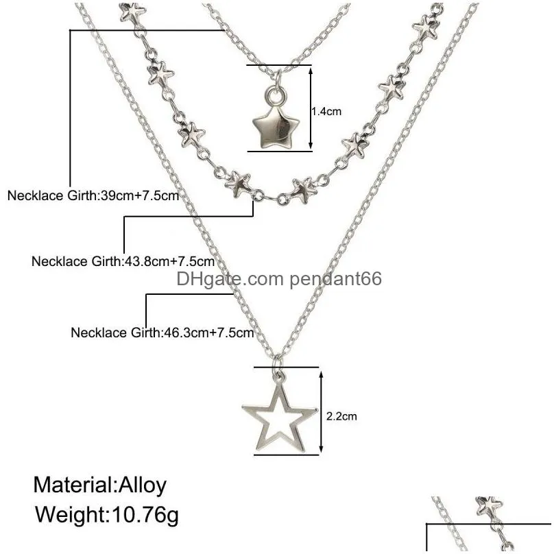 sweet cool girl y2k star zircon pendant necklace for women vintage handmade luxury punk heart clavicle chain fashion jewelry party