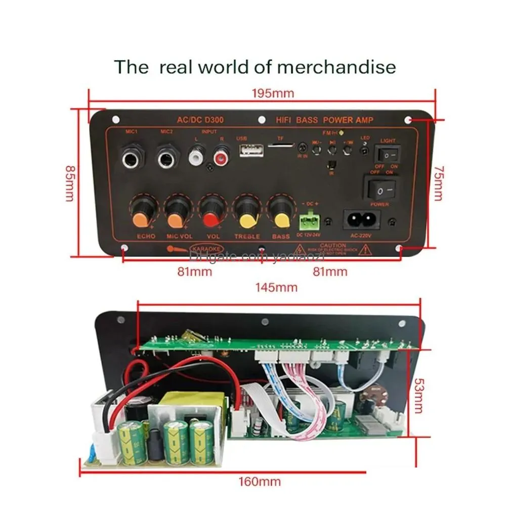 amplifier 600w bluetooth 5.0 mp3 amplifier board 12v 24v dual microphone amp module usb tf fm car music lossless bass sound for