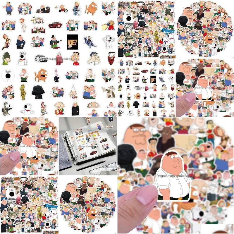 100 pcs Funny Family TV Series Comedy Cartoon Peter Griffin Stickers graffiti Stickers for DIY Luggage Laptop Skateboard