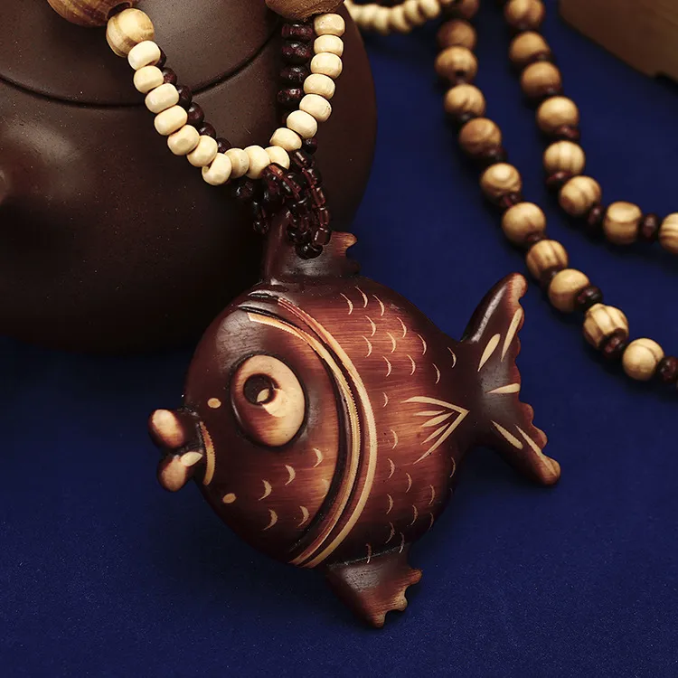 Pendant Necklaces 2023 Boho Jewelry Ethnic Style Long Hand Made Bead Wood Elephant Necklace For Women Price Decent Wholesal Dhgarden Dhmpi