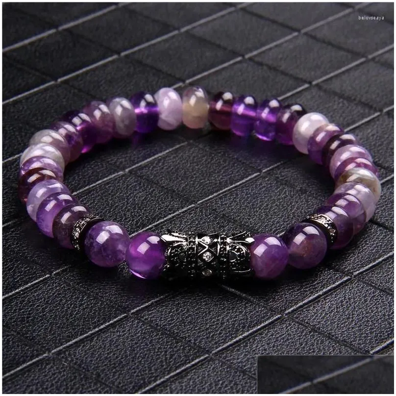 Strand Rondelle Natural Stone Beads Agates Amethysts Green Aventurine Beaded Charm Bracelet Fashion Jewelry For Women Men Gifts