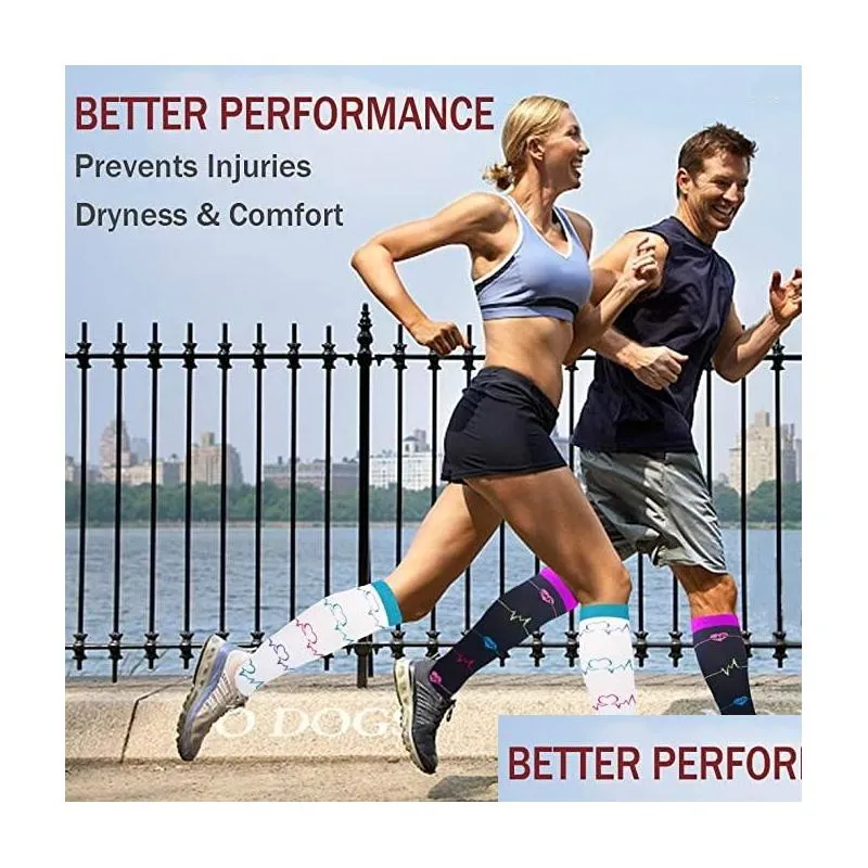 Men`S Socks Mens Men Women Compression Fit For Sports Anti Fatigue Pain Relief Knee Prevent Varicose Veins Tube Drop Delivery Apparel Dh2Du