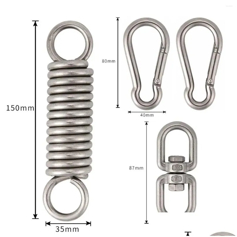 Camp Furniture Hammock Chair Spring Hook Set Rotating Outdoor Hardware Kit Outside Carabiner Hooks For Ceiling Yoga Patio