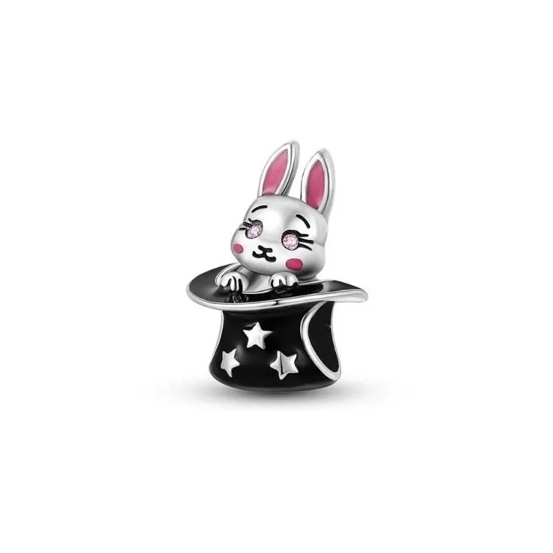 925 silver for women charms jewelry beads halloween style cute hat rabbit beads