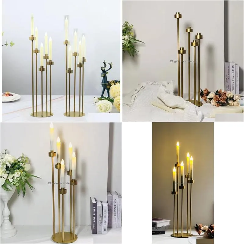 clear acrylic 5 arms wedding party supplies sliver/gold metal no chandelier stand hanging chandelier stand
