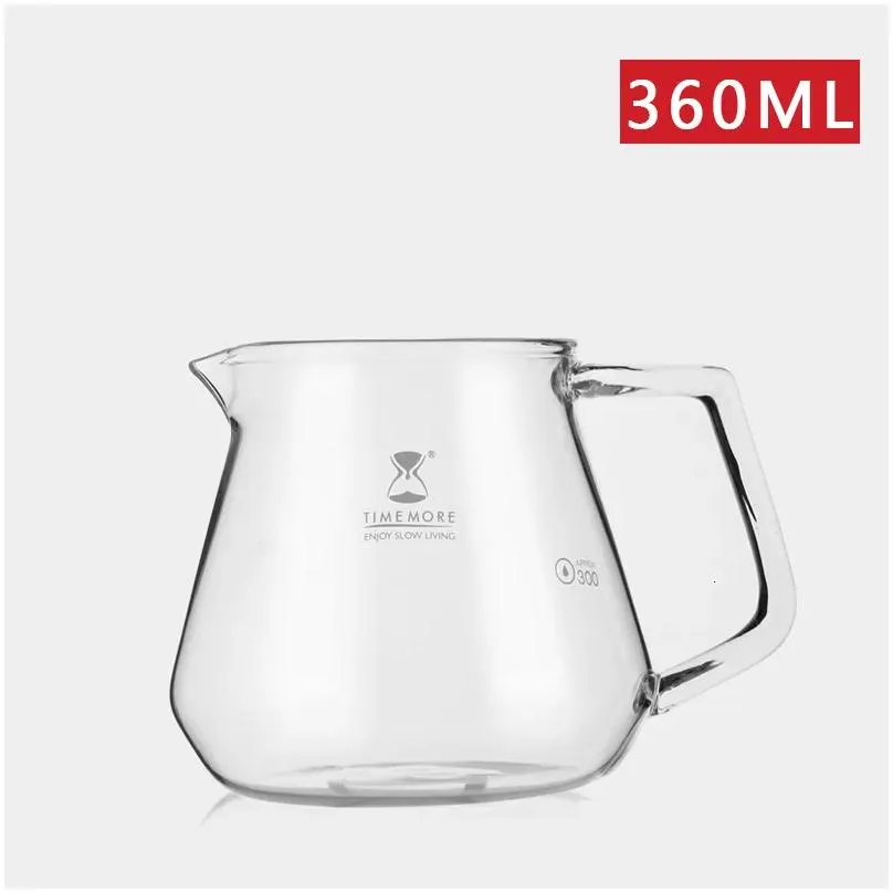 coffee pots timemore glass coffee server sharing pot a water level display mark 360ml 600ml 230721