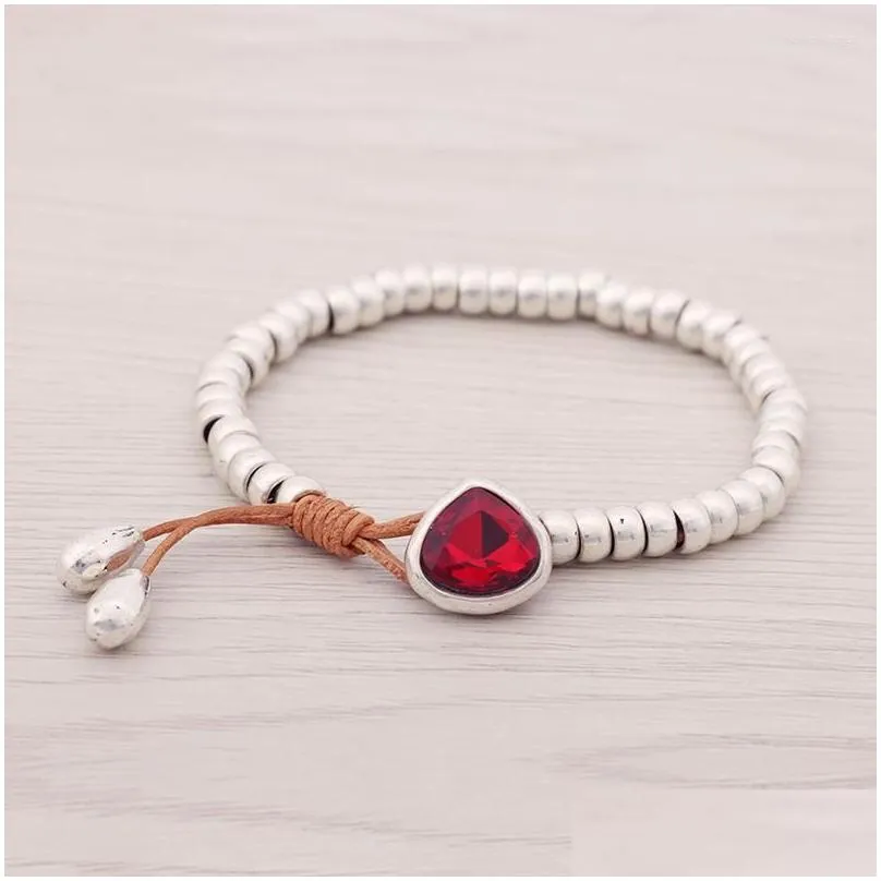Strand Fashion Jewelry Cute Romantic Crystal Heart Korean Couple Handmade Beads Bracelet Friendship Gift