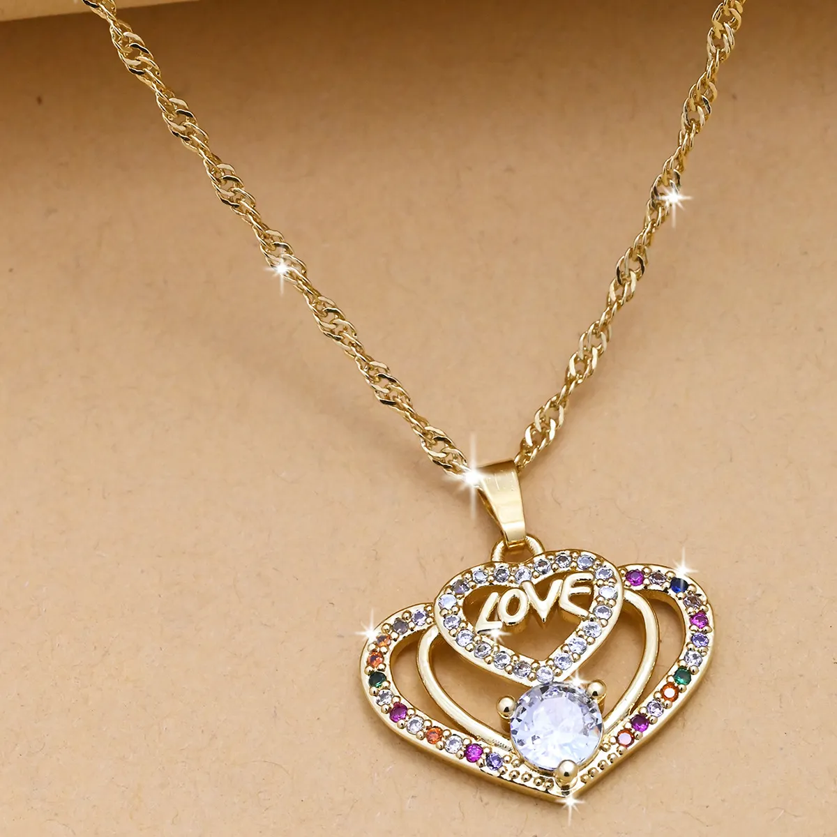 Pendant Necklaces Pendants Jewelry Diamond Peach Heart Mothers Day Gift Family Daughter Sister Crystal Necklace Drop Delivery 2021 Otpv5