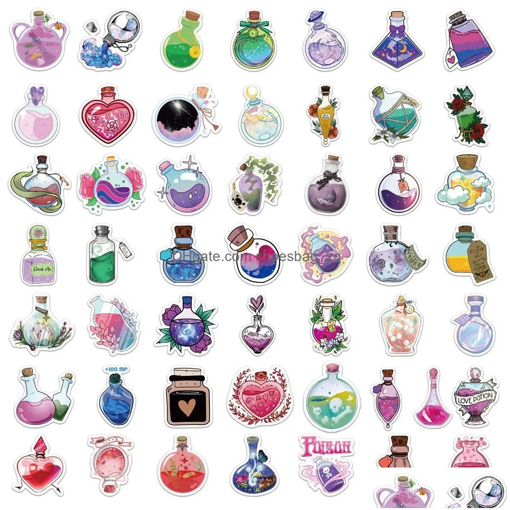 50PCS Cute Magic Bottle Pharmacist Cartoon Stickers Apothecary DIY Phone Suitcase Laptop Fridge Cool Sticker Decal