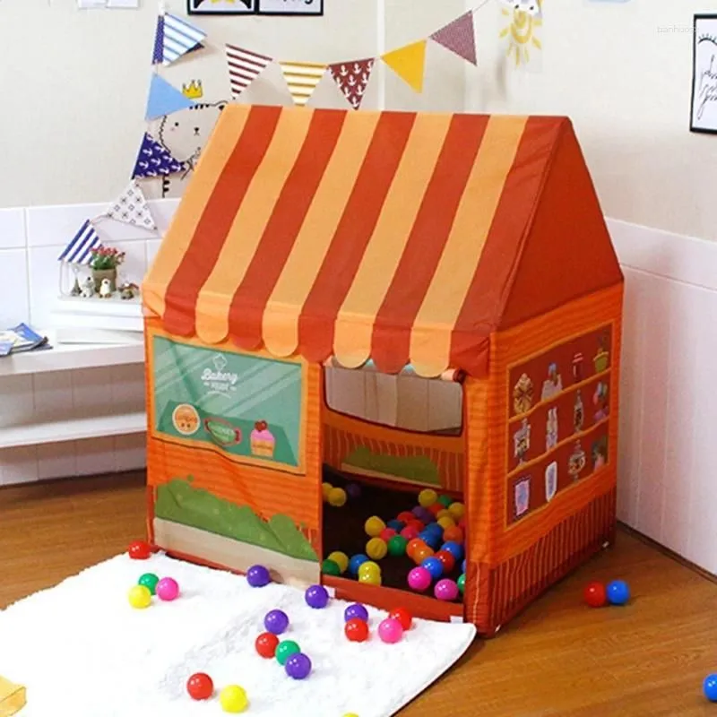 Tents And Shelters Kids Tent Dessert Shop DIY Play Indoor Baby House Pretend Playhouse Children Portable