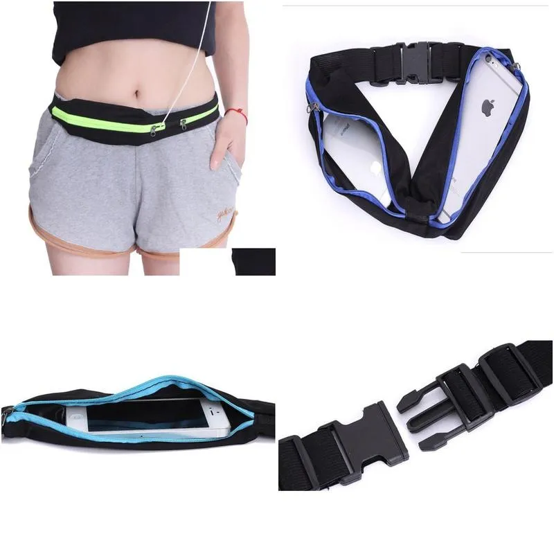 Wholesale- Running Travel Waist Pocket Jogging Sports Portable Waterproof Cycling Bum Bag Outdoor Phone anti-theft Pack Belt Sport