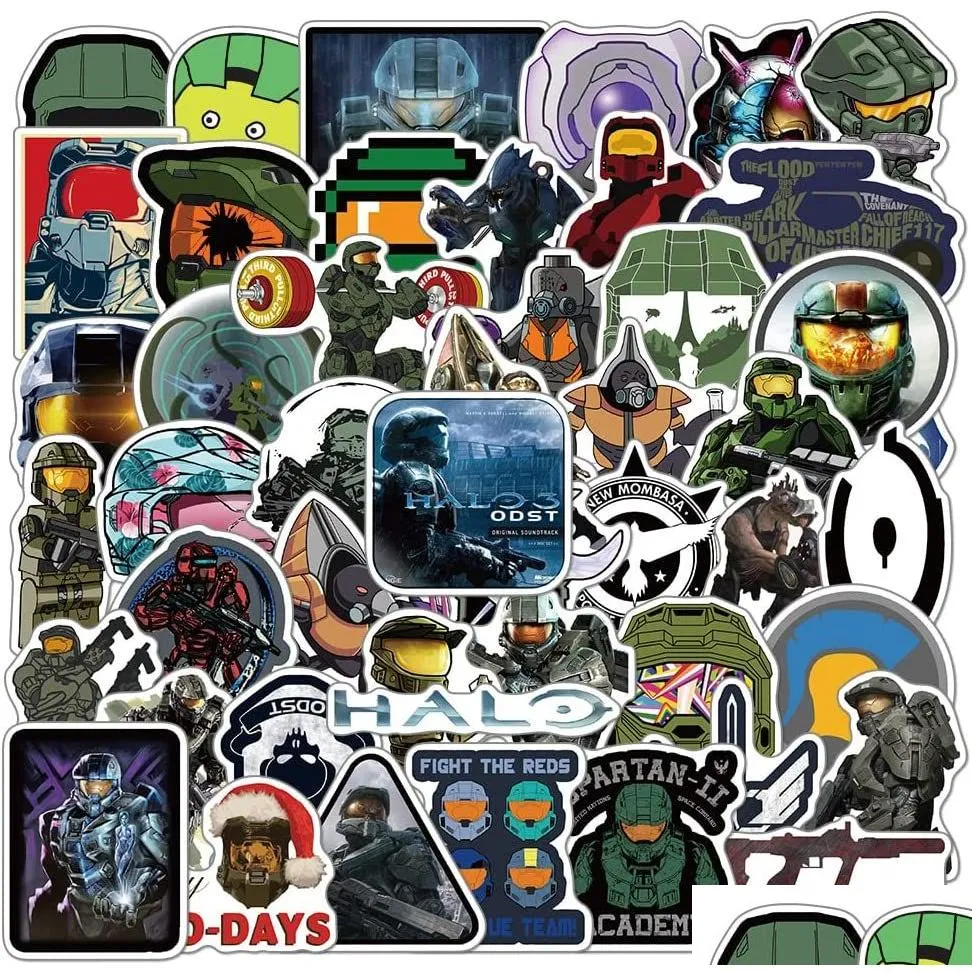 50Pcs Cool Game Halo Stickers halo infinite graffiti Stickerfor DIY Luggage Laptop Skateboard Motorcycle Bicycle Sticker