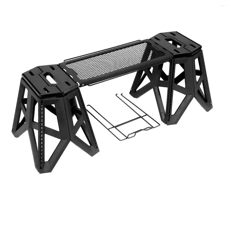 Camp Furniture Camping Table And Stool Set Folding Small Storage Rack Collapsible Adults For Picnic Cooking