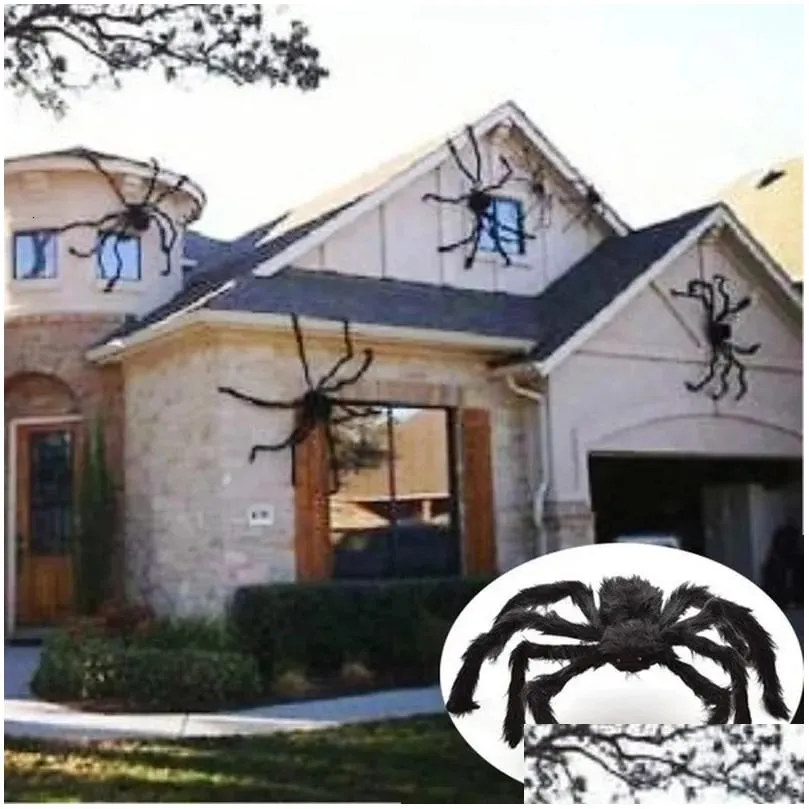 other event party supplies 30cm 50cm 75cm 90cm 125cm 150cm 200cm black spider halloween decoration haunted house prop indoor outdoor  decor