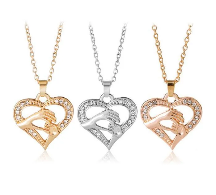 Pendant Necklaces Pendants Jewelry Diamond Peach Heart Mothers Day Gift Family Daughter Sister Crystal Necklace Drop Deliver Dhgarden Dhanc