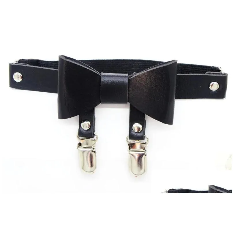 Garters Pu Leather Bow Garter Belt Punk Hip-Hop Leg Ring Harajuku Gothic Straps Woman Harness Belts Bondage Suspender Drop Delivery Dhimo