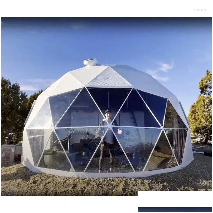 Tents And Shelters Transparent Outdoor Camping Igloo Geodesic Dome 4m 5m 6m 7m 8m Glamping Geo House