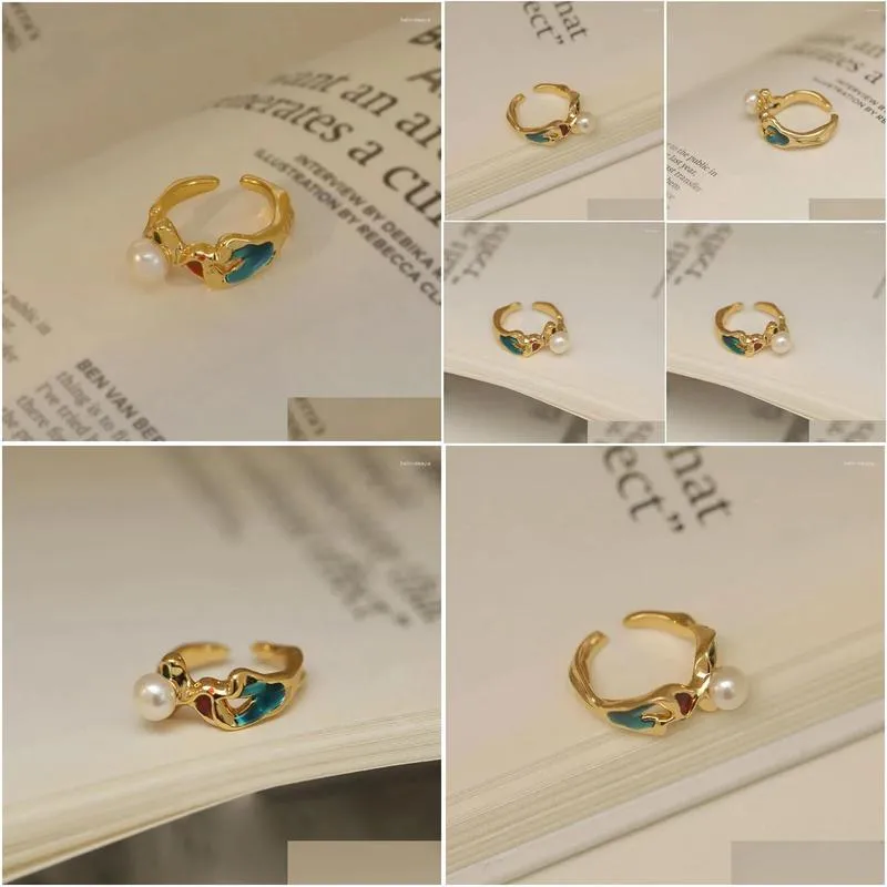Cluster Rings 2024 Plus Size Natural Freshwater Pearl Irregular Gold Color For Women 18KGF Stainless Steel Fine Jewelry Wholesale
