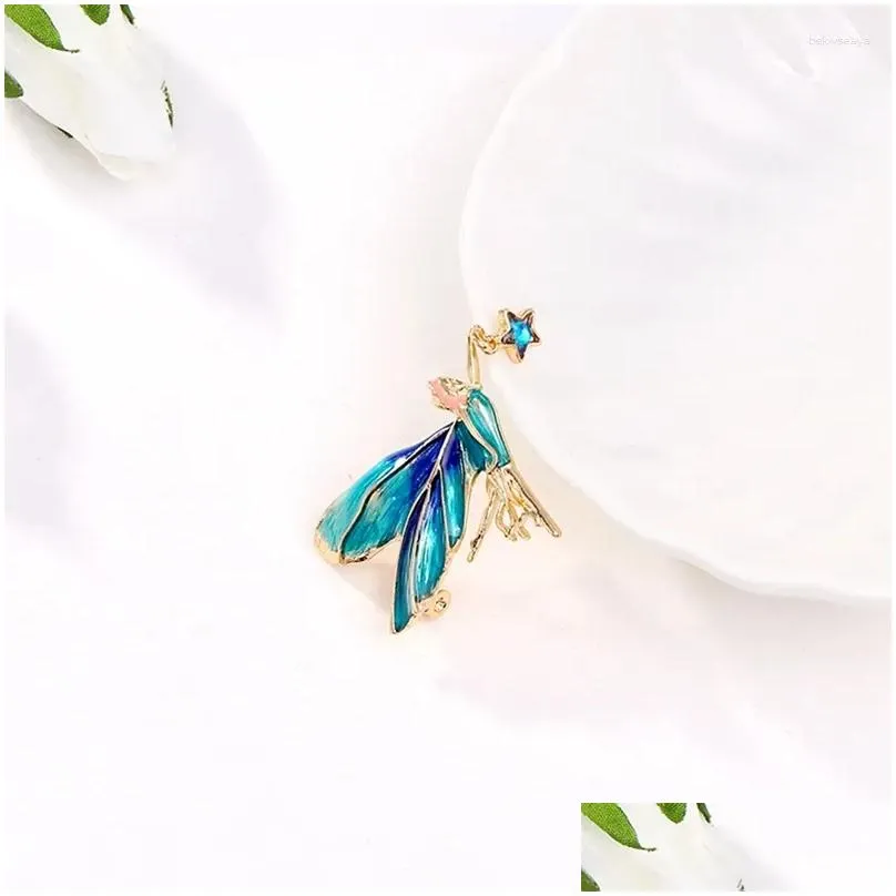 Brooches Butterfly Girl Brooch Female Angel Wing Dancer Coat Pins Fashion Clothing Jewelry Gift