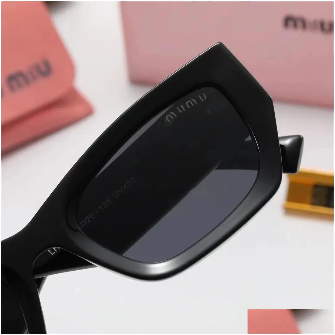 designer miui sunglasses women personality mirror leg metal large letter m design multicolor cat eye brand miui glasses with box