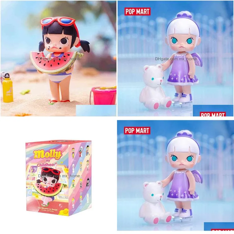 mart molly my childhood series cute kawaii blind box doll binary action figure birthday gift toy for kids 2201156604430