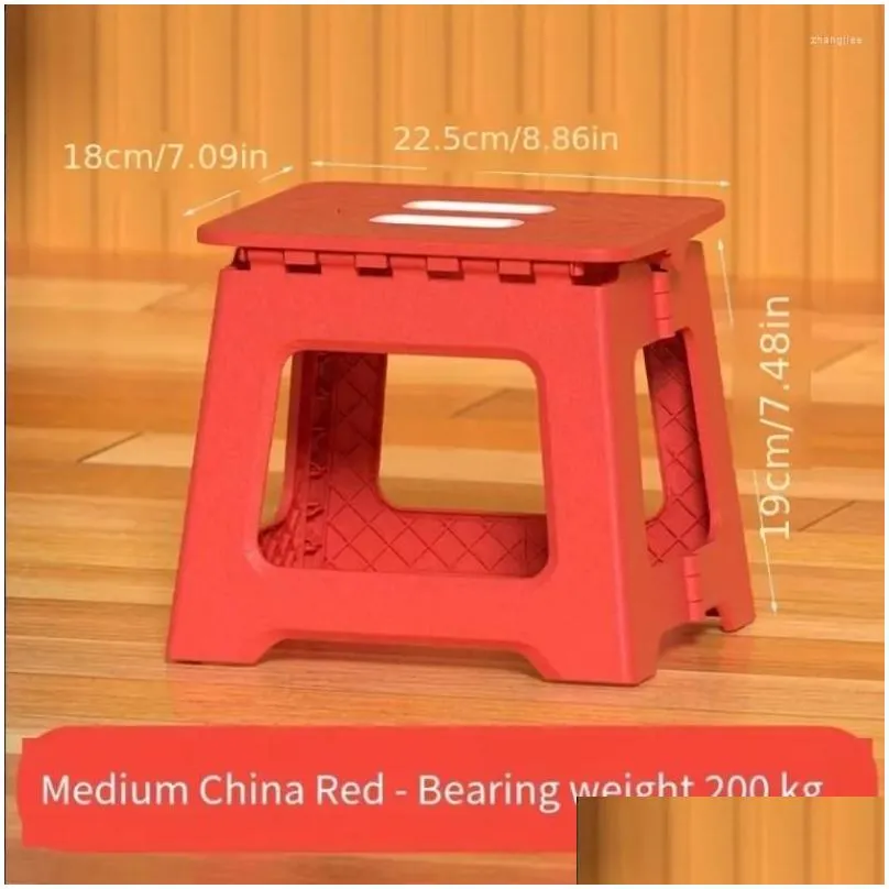 Camp Furniture Portable Mini Outdoor Stool - 1pc Thickened Plastic Folding Chair & Bench For Adults Kids