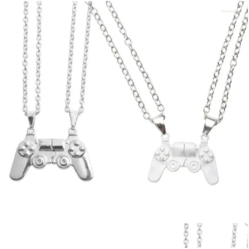 Pendant Necklaces 2x Magnet Game Controller Necklace For Couple Matching Women Friend Friendship Sister Jewelry