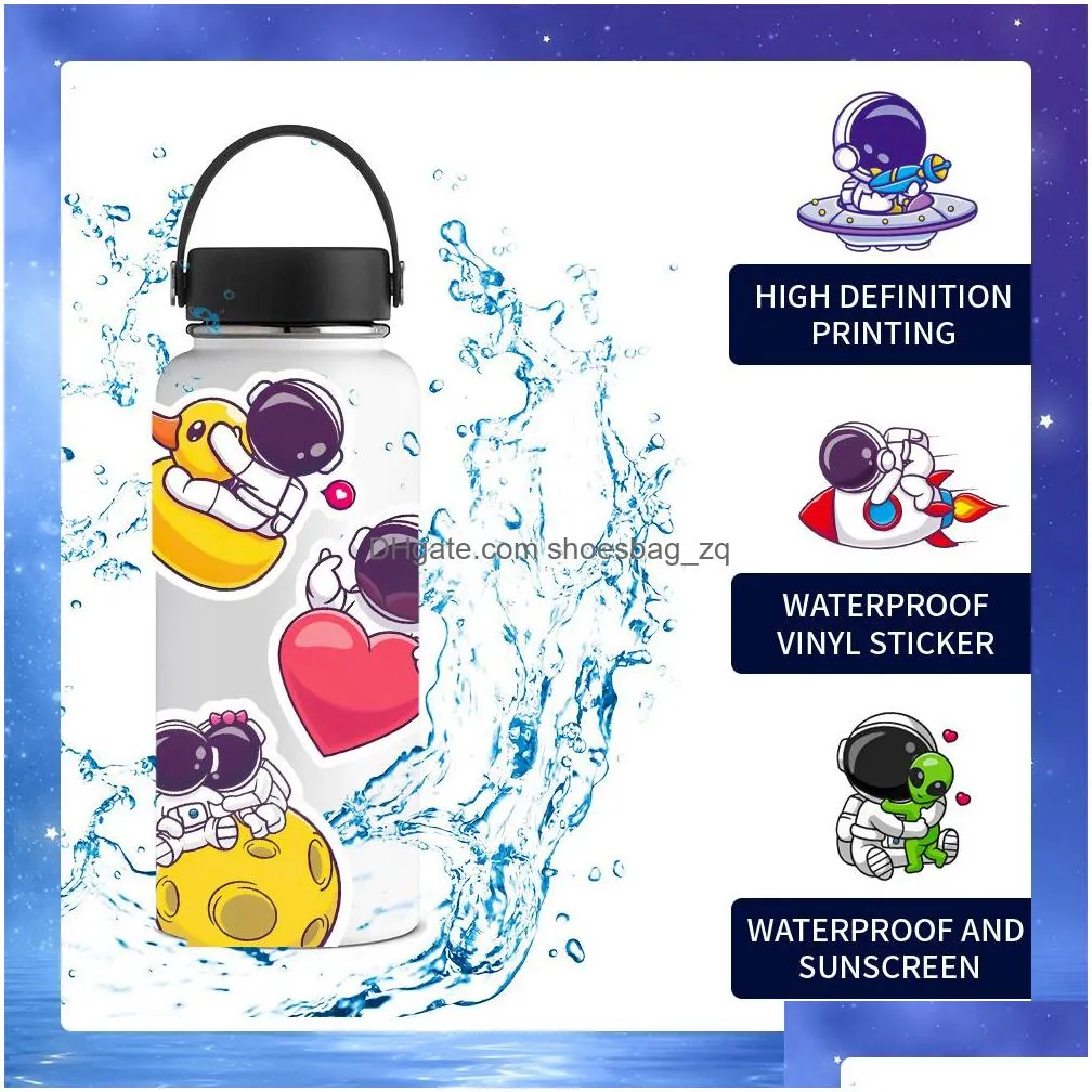 50pcs Cute Astronaut Space Cartoon Graffiti Stickers Decal Laptop Scrapbook Phone Luggage Guitar Fridge Stationery Sticker