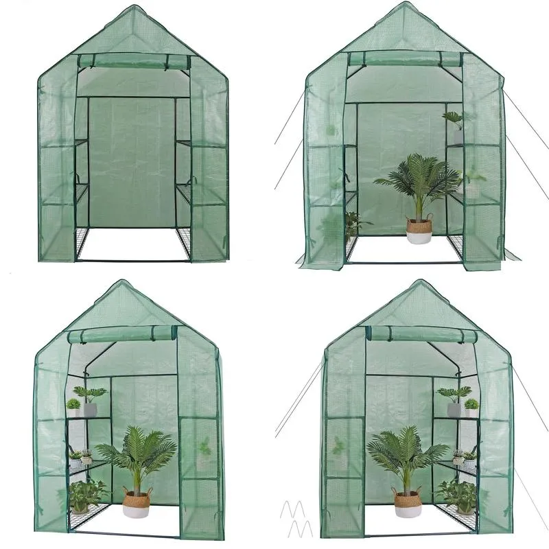 other garden supplies 6 shelves 3 tiers greenhouse portable mini walk in outdoor mini planter house 230410