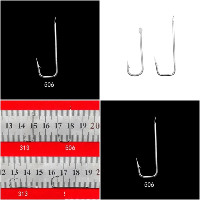 Fishhooks 1000Pcs Sea Fishing Hooks Tinplated Antisea Water Flat Head Fishhooks For Seahorse Tuna Fishing Hook Aceesories Goods Pesca