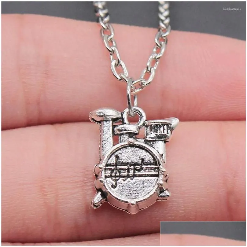 Pendant Necklaces 1pcs Drum Male Necklace Phone Jewelry Materials Handmade Chain Length 43 5cm