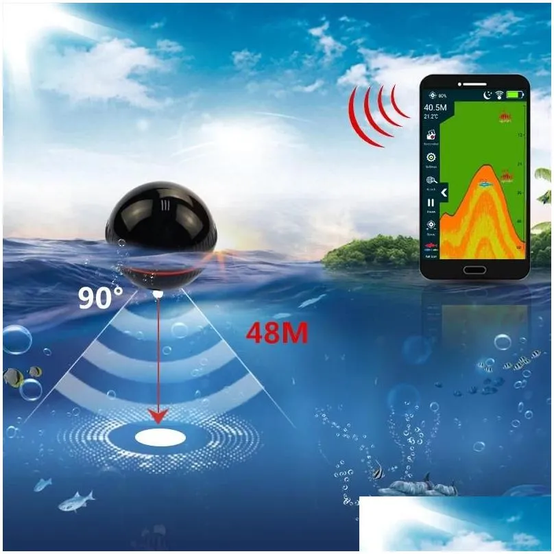 Finders Erchang Xa02/f68 Wireless Sounder Fish Finder 48m/160ft Detector Fishing Alarm Ios&android Echosounder Sonar for Fishing