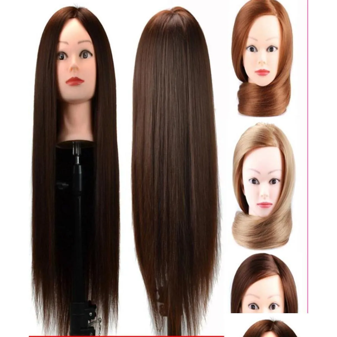 Synthtic hair Practice Hairdressing Training Head model Mannequin4745633