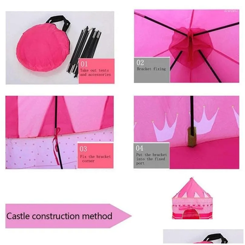 Tents And Shelters Kids Play Tent For Children Pink Indoor Outdoor Gifts Travel Home Girls