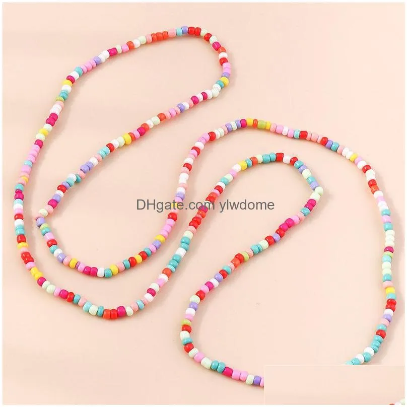 Jewelry Handmade Beaded Bracelet For Women Summer Mti Layer Colorf Beads Chain Bangles Girls Boho Wholesale In Bk Drop Delivery Baby, Dhc0W