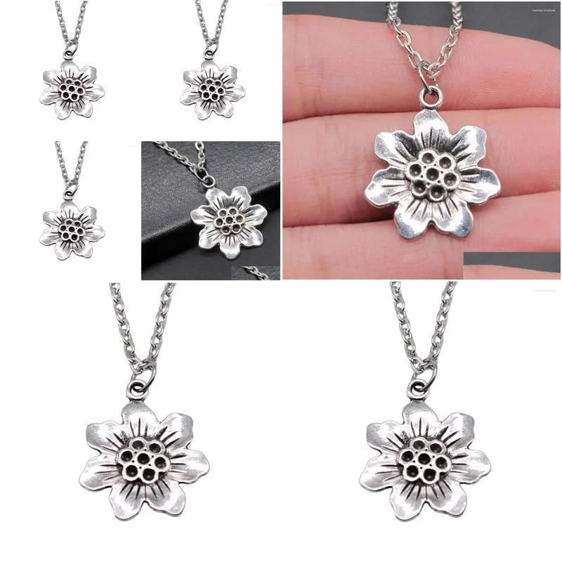 Pendant Necklaces 1pcs Flowers Necklace Car Accessories Jewelry Gift Chain Length 43 5cm