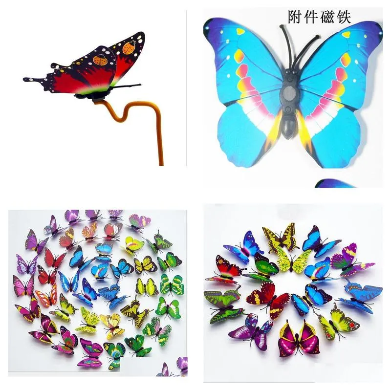 Fridge Magnets Artificial 3D Butterfly Magnet Sticker Refrigerator Home Decoration Drop Delivery Garden Decor Dh8Ry