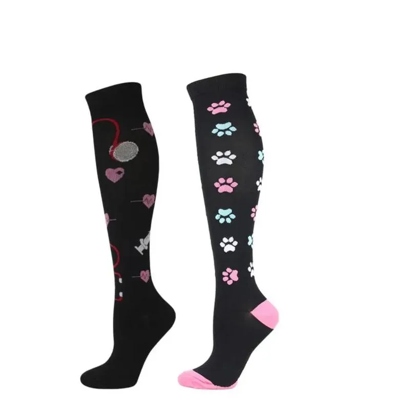 Men`S Socks Mens Men Women Compression Fit For Sports Anti Fatigue Pain Relief Knee Prevent Varicose Veins Tube Drop Delivery Apparel Dh2Du