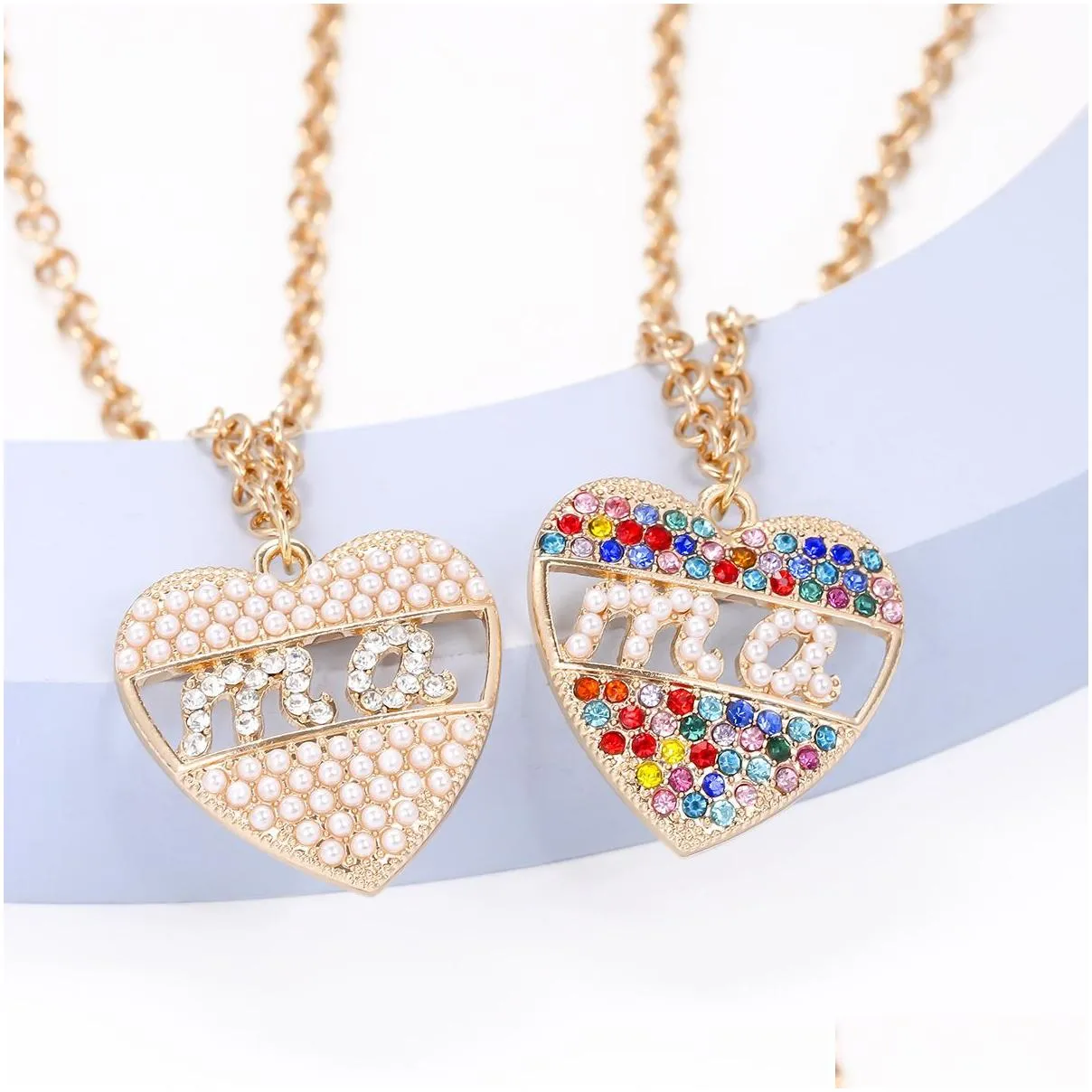Pendant Necklaces Pendants Jewelry Diamond Peach Heart Mothers Day Gift Family Daughter Sister Crystal Necklace Drop Deliver Dhgarden