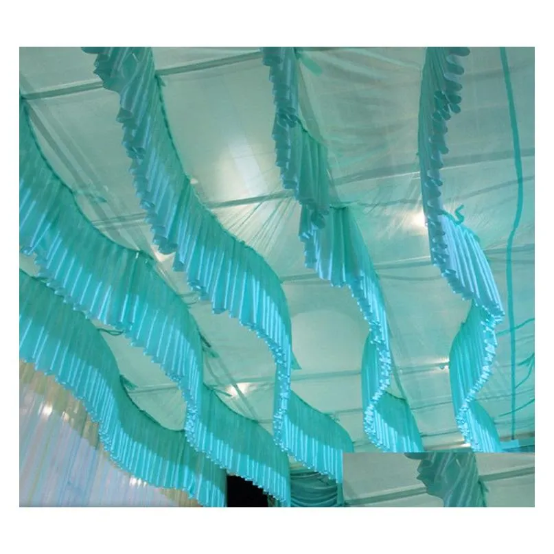 upscale wedding ceiling decoration centerpieces s-shaped wave cloud top sagging yarn ly customized size color